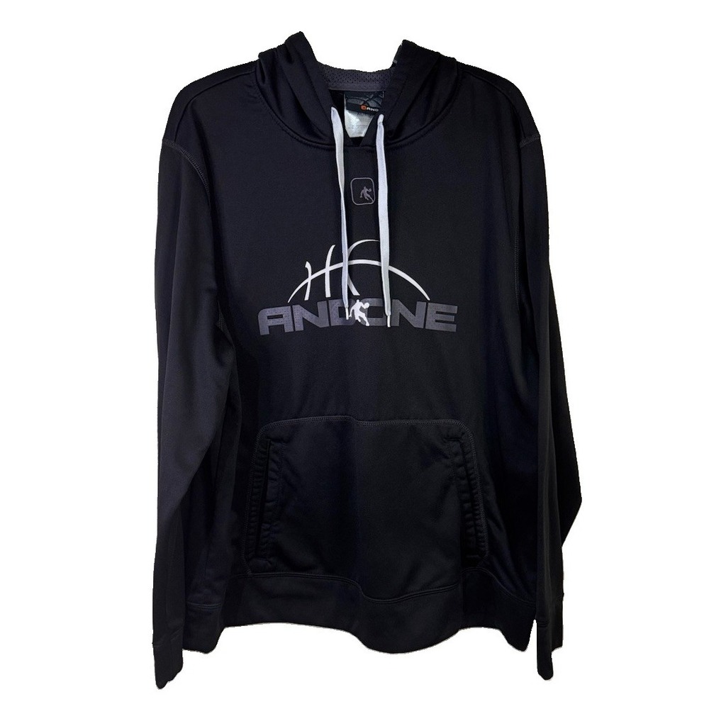 Rare Vintage AND1 Streetball Casual Big Logo Hoodie Sweatshirt Black Size XL